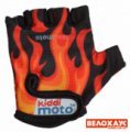 Перчатки детские Kiddi Moto чёрные с языками пламени
