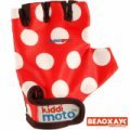 Перчатки детские Kiddi Moto красные в белый горошек Перчатки детские Kiddi Moto красные в белый горошек