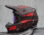 Шолом ORZ + маска, чорно-червоний графіті
