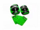 Захист для дітей Green Cycle FLASH наколінники, налокітники, рукавички, зелено-чорний