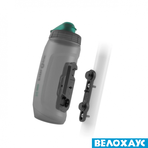 Антибактеріальна фляга з конектором та базою FIDLOCK TWIST bottle 590мл, прозорий/чорний