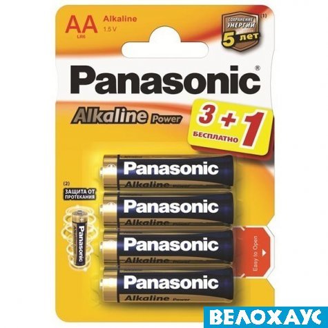 Батарейка Panasonic ALKALINE POWER AA BLI 4 (3+1)
