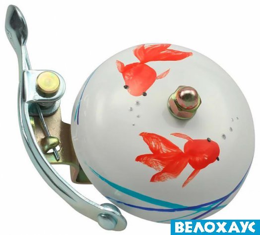Дзвінок HANDPAINTED SUZU CRANE, Koi, 55мм алюміній, скоба
