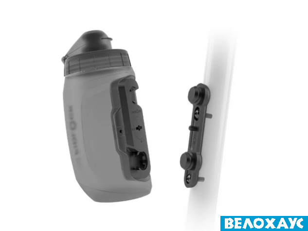 Фляга з конектором та базою FIDLOCK TWIST bottle 450мл, прозорий/чорний