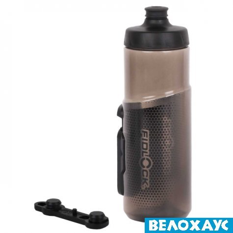 Фляга з конектором та базою FIDLOCK TWIST bottle 600мл, прозорий/чорний