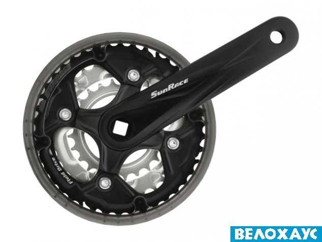 Комплект шатунів SunRace FCM500 під квадрат, 42-34-24T, на 8/7шв.