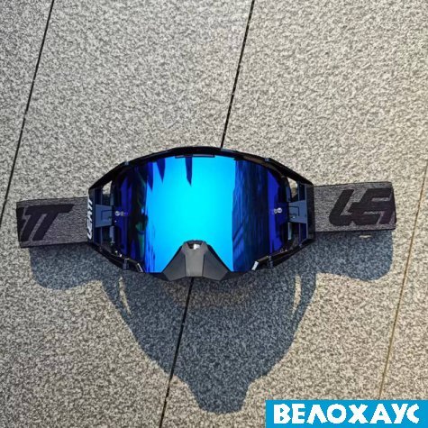 Маска Leatt, чорна з revo-blue лінзою