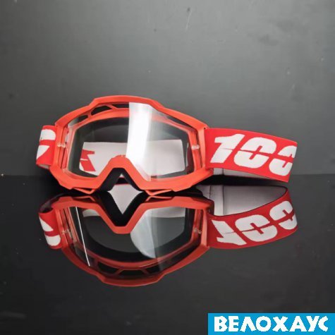 Маска TW 100, червона з прозорою лінзою