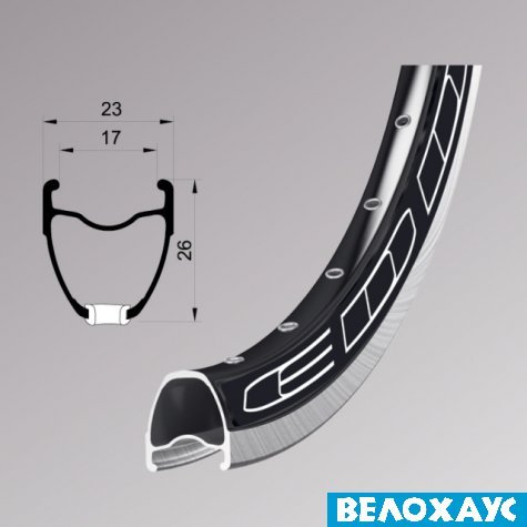 Обід 28 Remerx EDDY RX 917, 622x17, V-Br, пістонований, чорний