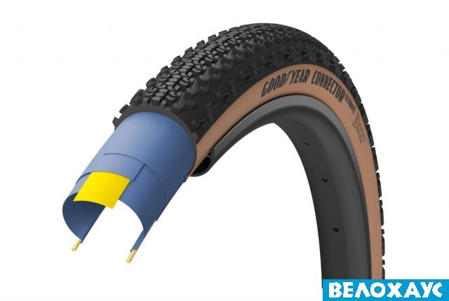 Покришка 700x40 (40-622) GoodYear CONNECTOR tubeless complete, folding, black/tan, 120tpi