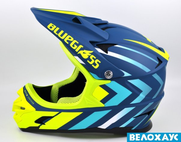 Шлем фулл-фейс Bluegrass Intox, сине-желтый