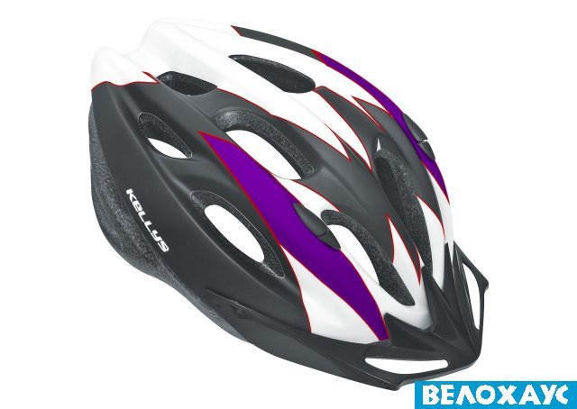 Шлем велосипедный KLS Blaze, бело-фиолетовый