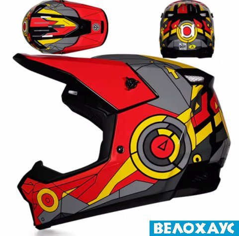 Шолом ORZ, червоно-сіро-жовтий