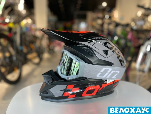 Шолом ORZ + маска, чорно-помаранчевий