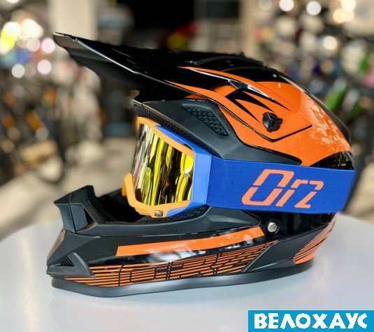 Шолом ORZ + маска, чорно-помаранчевий
