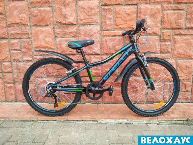 Велосипед 24 Spelli ACTIVE BOY, чорно-синьо-зелений