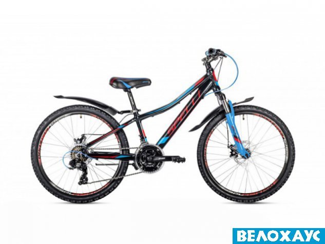 Велосипед 24 Spelli Cross Boy, чорно-червоно-синій