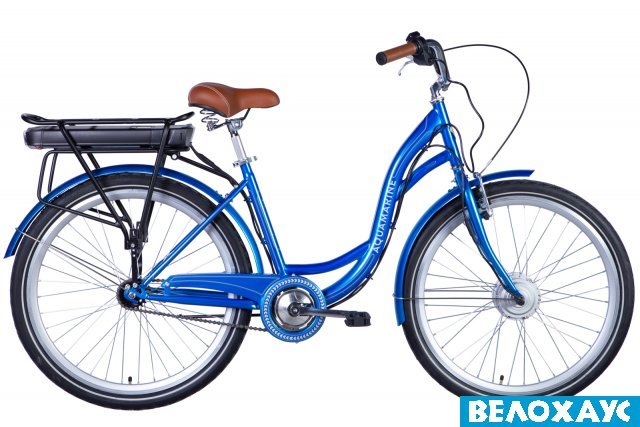 Велосипед з електроприводом 26 Dorozhnik eAQUAMARINE, 350 Вт, 36В, 12.5А, синій