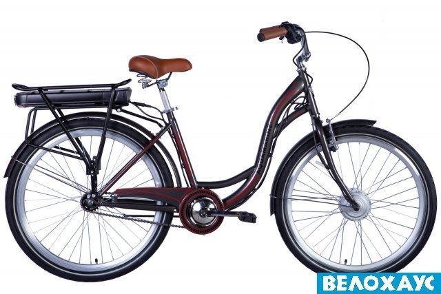 Велосипед з електроприводом 26 Dorozhnik eAQUAMARINE, 350 Вт, 36В, 12.5А, сірий
