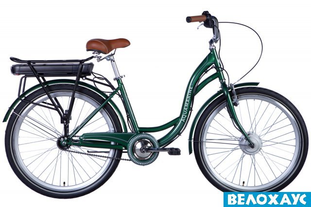 Велосипед з електроприводом 26 Dorozhnik eAQUAMARINE, 350 Вт, 36В, 12.5А, зелений