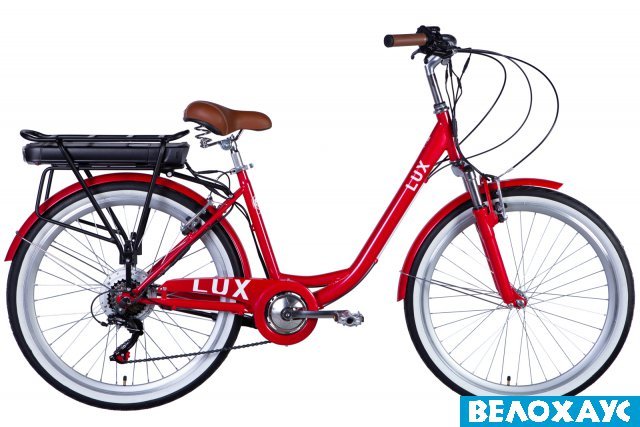 Велосипед з електроприводом 26 Dorozhnik eRUBY AM, 500 Вт, 36В, 12.5А, червоний
