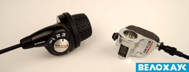 Втулка Shimano NEXUS 3-SPD, 3-х швидкісна, з гальмами, в комплекті з манеткою